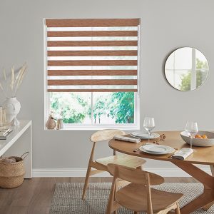 Dasil Teak Zebra Blinds